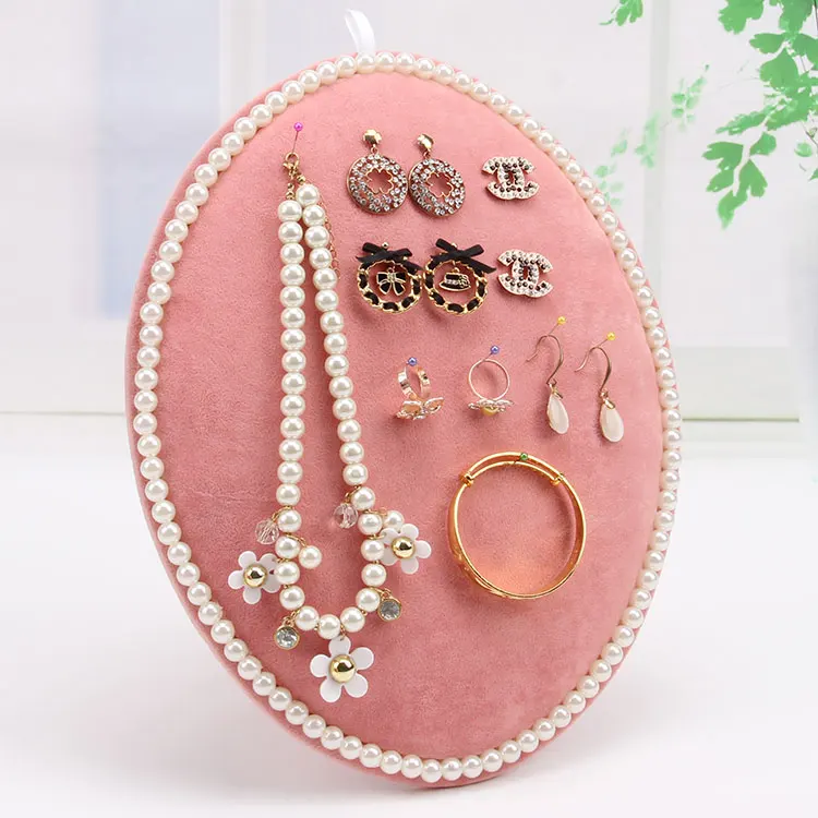 TONVIC серый/черный/розовый бархат ожерелье цепь Серьги Браслет Дисплей Стенд держатель ювелирных изделий доска