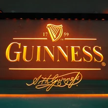 LE057-Guinness, арт пивной бар-клуб знак света