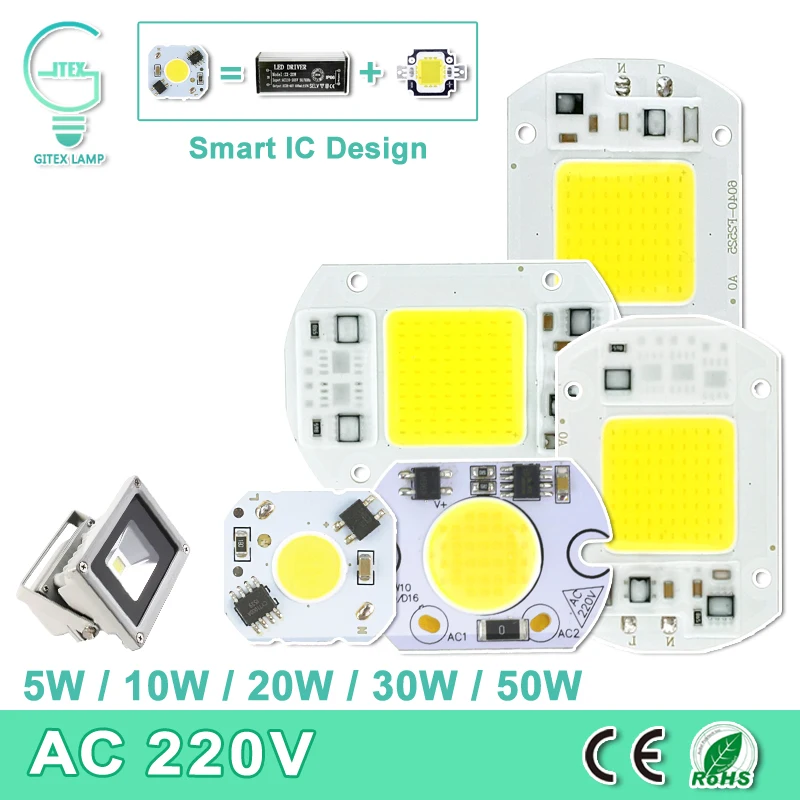 COB font b LED b font Lamp Chip Real Power 5W 10W 20W 30W 50W font