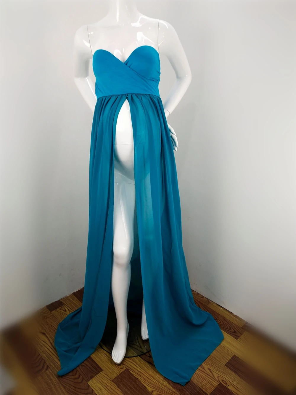 New Sexy Maternity Dresses Photography Props Long Pregnancy Dress Split Front Pregnant Women Maxi Maternity Gown For Photo Shoot (32)