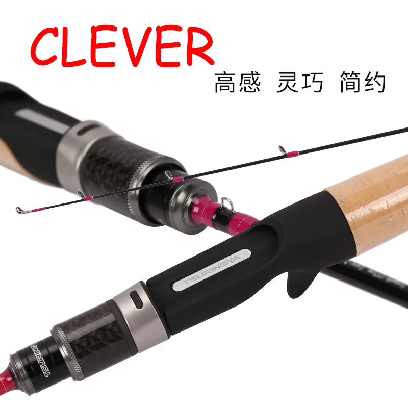 Vara de Pesca de Carbono Tsurinoya Inteligente 1.60 1.85 Acessórios Fuji Ultraleve Peso Haste Truta 1.19 m 1.57