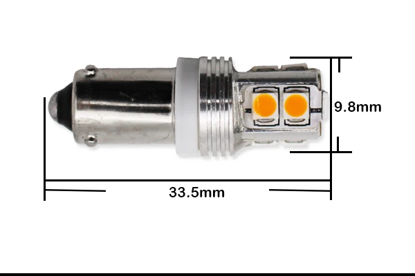 IJDM Canbus Ошибка бесплатно 10SMD-3030 H21W BAY9s светодиодный фонарь для автомобиля заднего хода или парковочных огней, номерного знака, Желтый янтарь