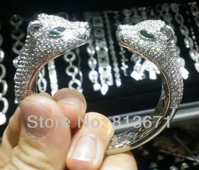 

NEW arrival high quanlity elegant leopard design zircon party bracelet bangle for women free shipping 1PCS
