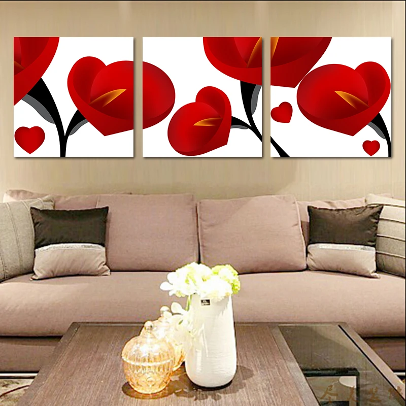 Donglang Nordic Style Flower Canvas Art Print Painting Poster Wall Pictures for Home Decoration Decor 3pcs set | Дом и сад