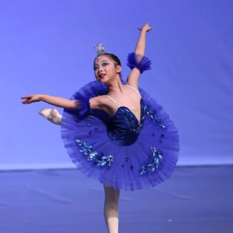 Buy BLL027 Royal blue ballet leotard 7 layers adult women dance costume ballet