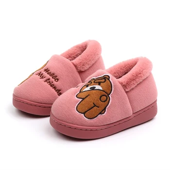 

Baby Girl Slippers Winter Boys Shoes Plush Warm Boys Flip Flops Cartoon Shoes 2018 New Girls Fur Slippers Kids Home Shoes