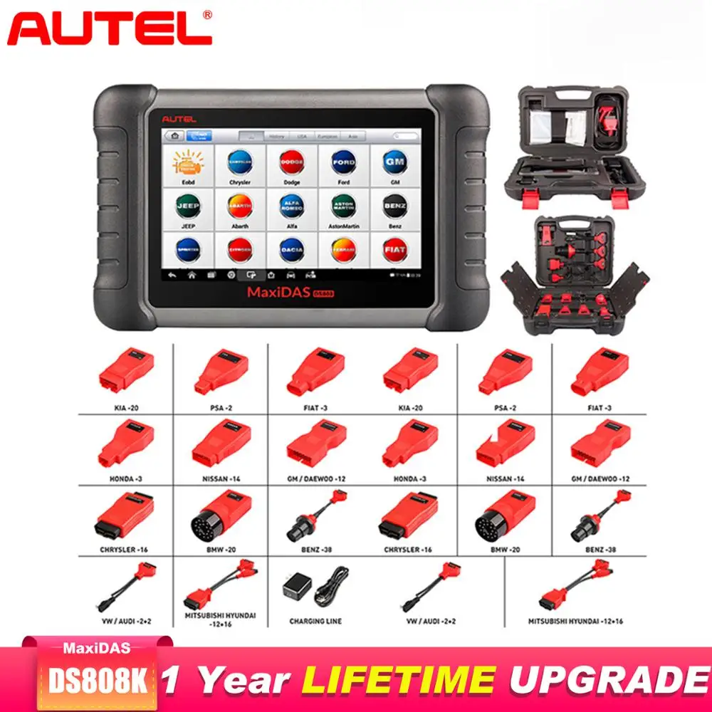 

Autel Maxidas DS808K OBD2 Scanner Car Diagnostic Tool Automotive Scanner OBDII key coding Batter Than elm 327 v1.5 launch x431