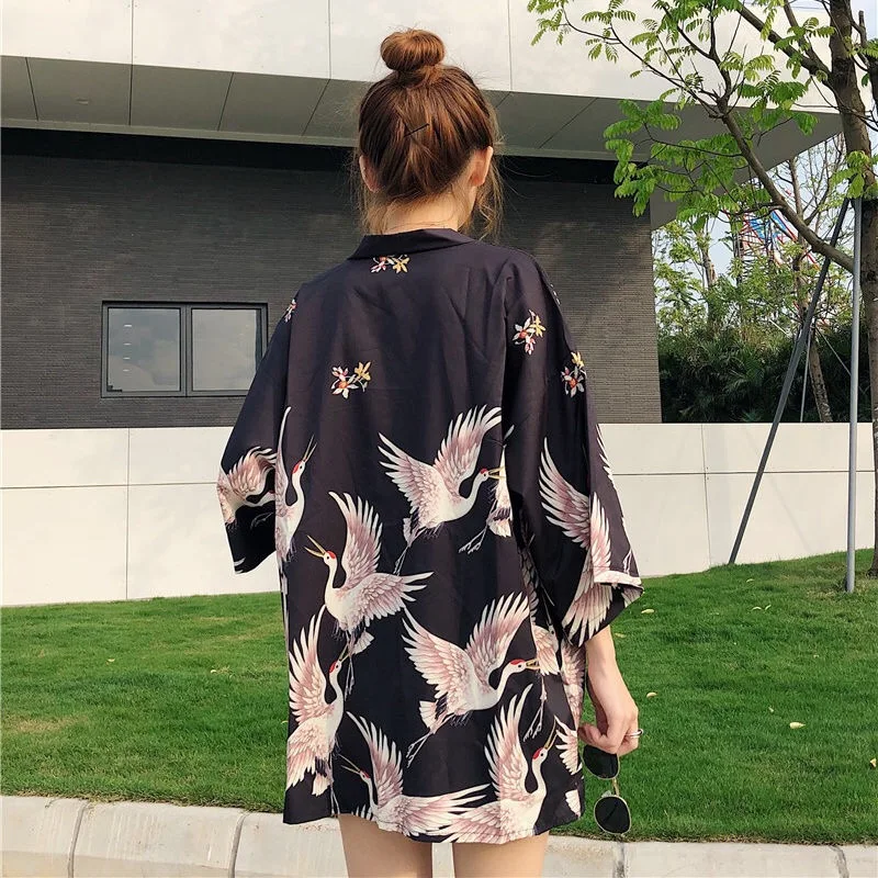 Summer Thin Section Japanese Kimono Traditional 2019 New Anime Printing Clothing Cardigan Kimonos Men Women