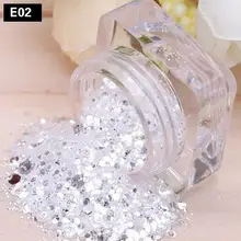 Дизайн ногтей массивный* лед* серебряный белый шестиугольник блеск порошок микс горшок кончик украшения