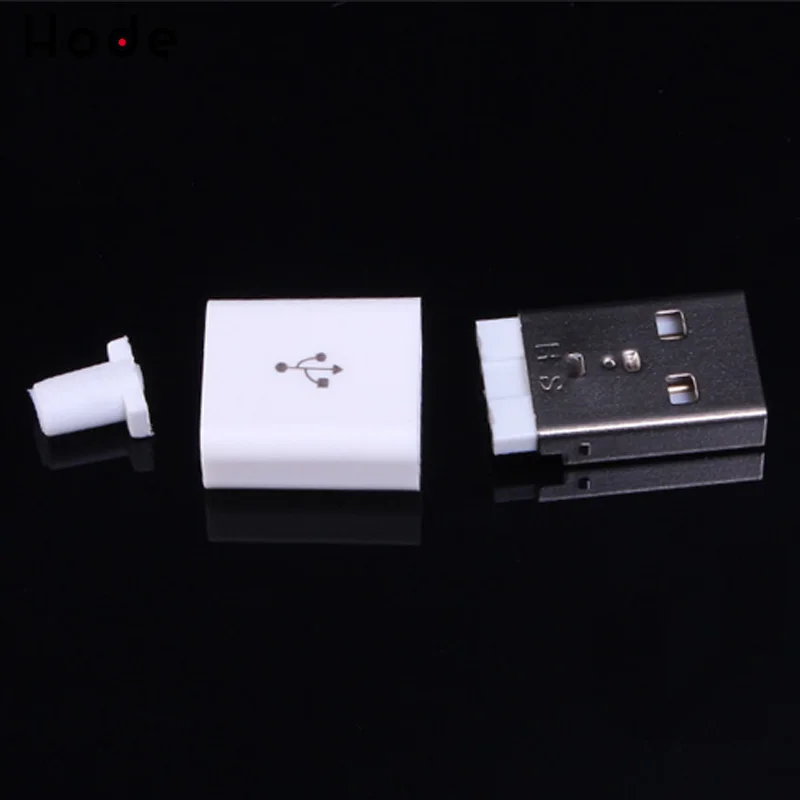 10 шт. DIY Micro USB 2 0 штекерные соединители тип A набор покрывает белый 5 P кабель для