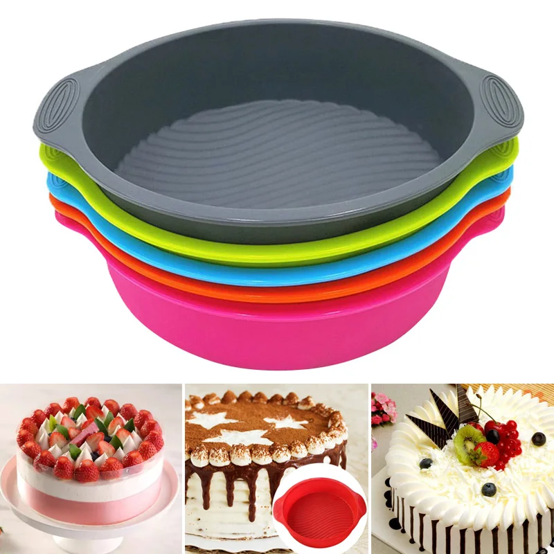 

Newly Round Cake Mold 3D Silicone Baking Tools Cake Making Pan Bakeware Mold