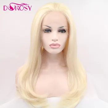 

DOROSY HAIR Free Parting Natural Long Natural Wave High Temperature Fiber Platinum Synthetic Lace Front Wig For Women