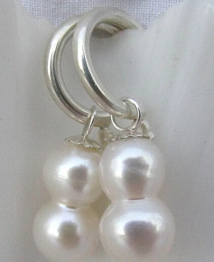 

hj 00500 16mm white baroque double freshwater pearl earring 925silver hook