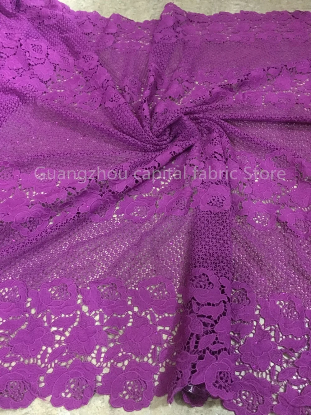 

5 yards / wholesale new style water-soluble lace for sewing the latest quality Nigerian high-quality lace fabric