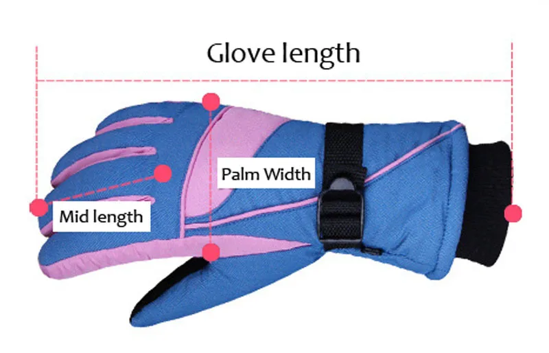 Skiing gloves size