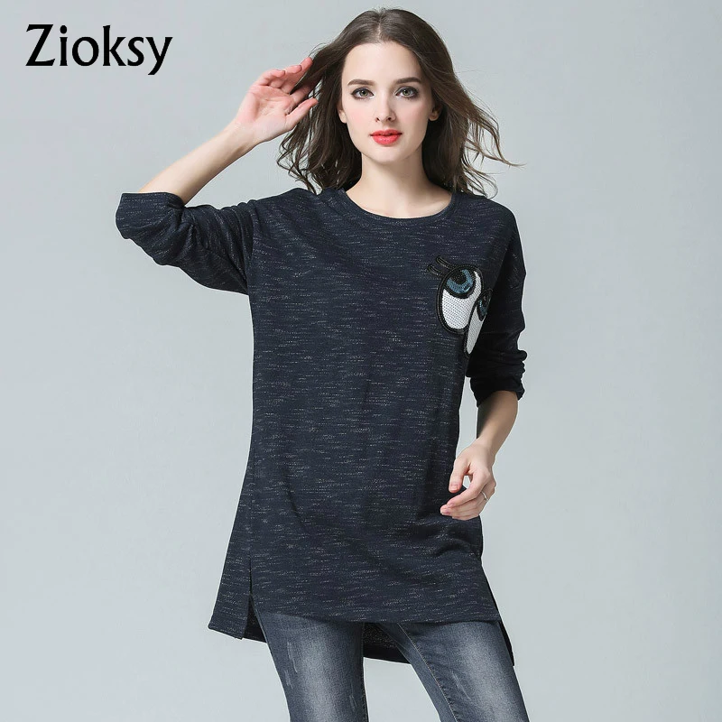 Zioksy Large size 4XL 2017 New Spring Women Loose Long T