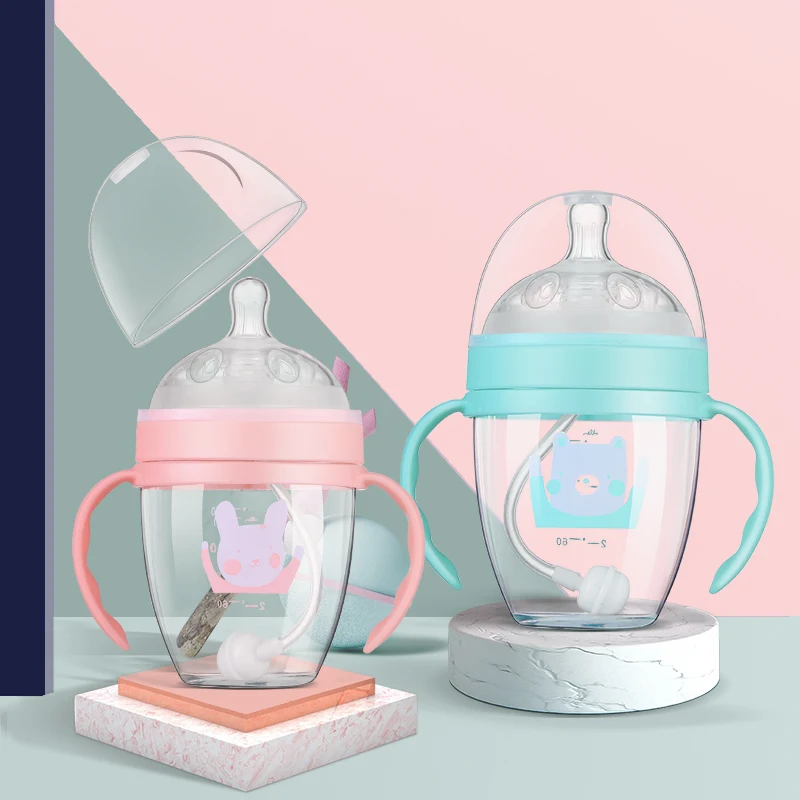 

Baby Bottle Feeding Cup For Babies Kids Milk Bottle With Handle Gravity Ball Tritan BPA Free Training Baby Bottles 160ML