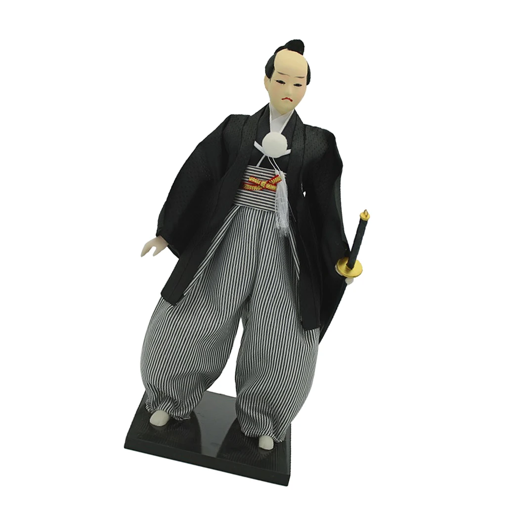 12'' Japanese Samurai Male Doll Toys Post-Modern Stand Model Home Decoration Craft Collection