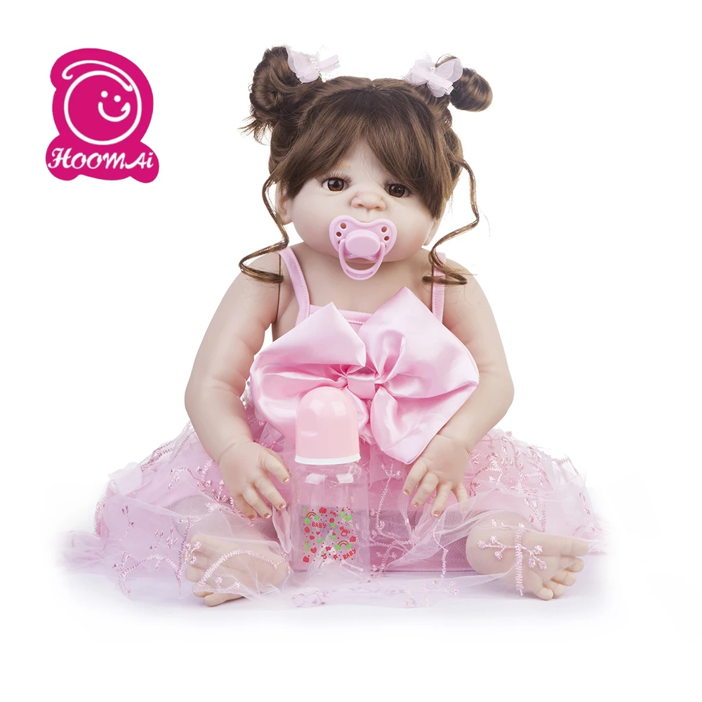 

55 cm Full Body Silicone Reborn Baby Girl Doll Toys Realistic Newborn Princess Toddler Boneca For Birthday Present