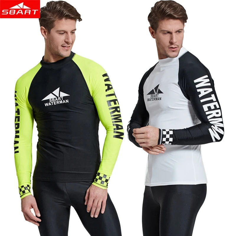 SBART Men long sleeved Rash Guards pair T shirt sunscreen clothes Super