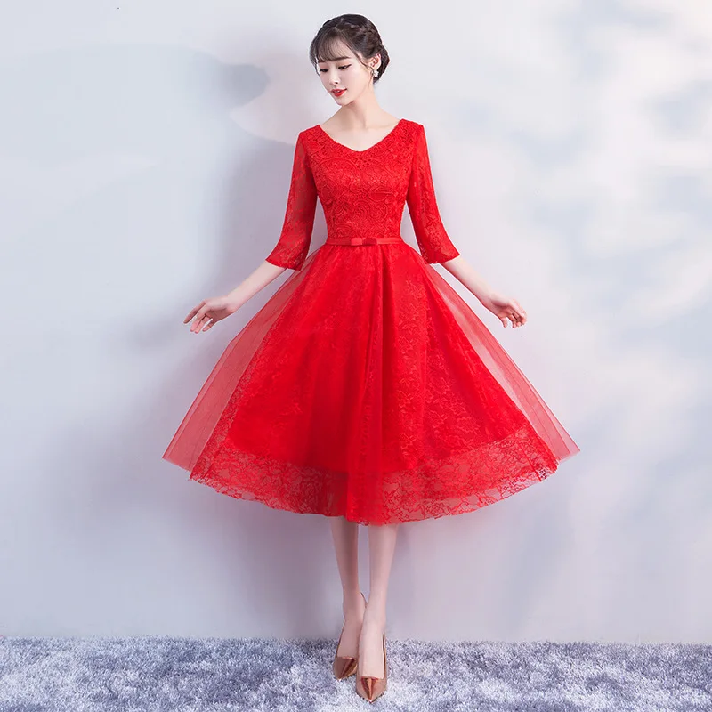 Весна до колена Cheongsam Новая мода Китайский короткий стиль Ципао Восточное женское элегантное женское платье Вечерние платья Vestido Размер s-xxl