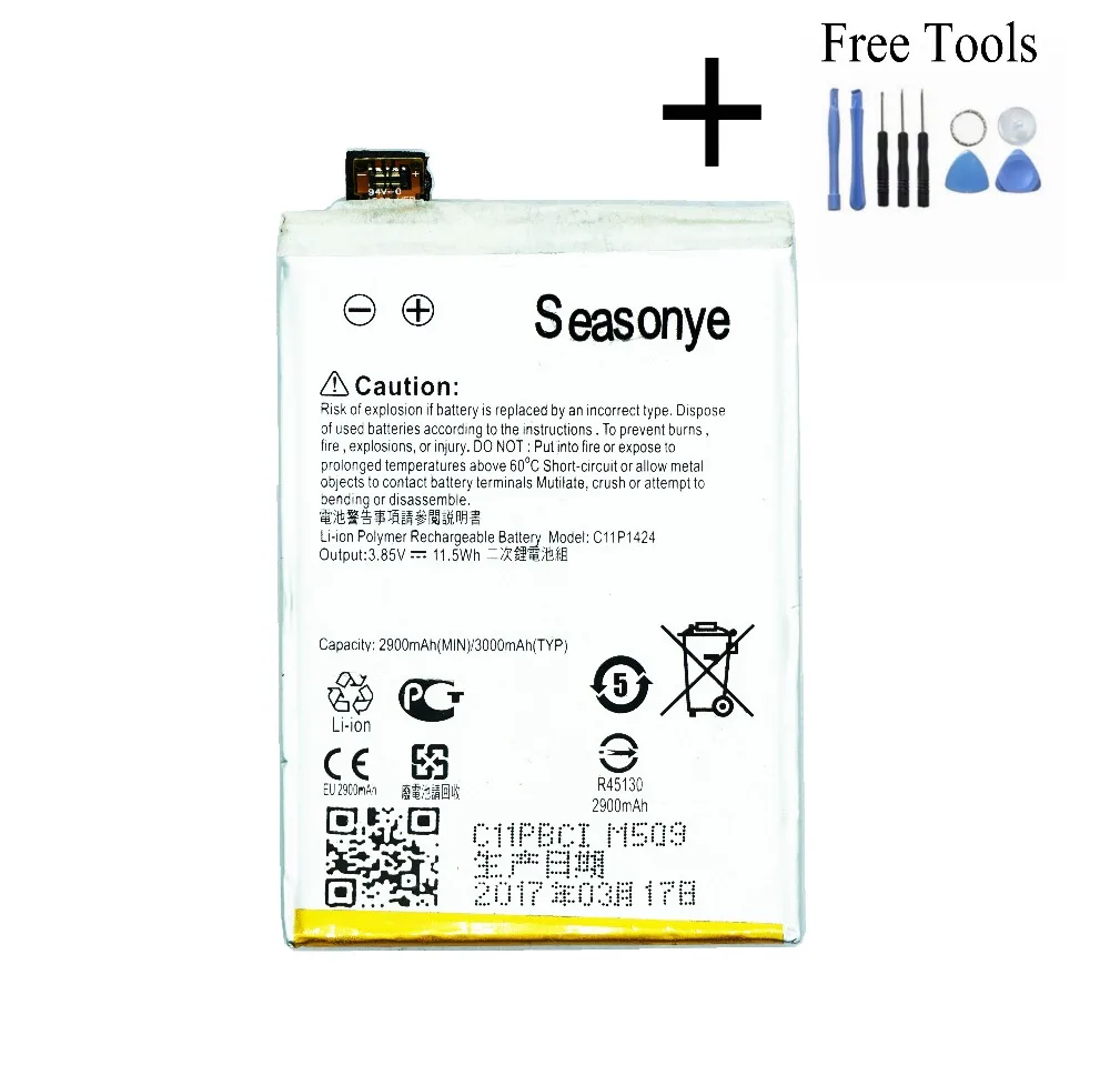 Seasonye 1x C11P1424 3000mAh 11.5Wh Phone Replacement Battery + Tools For ASUS Zenfone2 Zenfone 2 ZE550 ML Z008D ZE550ML ZE551ML | Мобильные