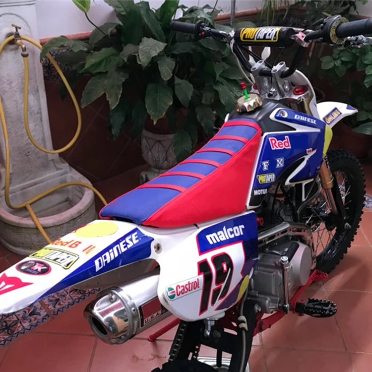 Ребристый резиновый захват мягкий чехол для сиденья для YAMAHA Honda Suzuki Ducati KTM SX SXF XC XCF Dirt Bike внедорожные подушки кожаный чехол