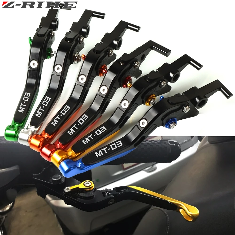 

For YAMAHA MT-03 MT03 MT 03 2015 2016 2017 2018 Motorcycle Accessories CNC Folding Extendable Brake Clutch Levers FOR MT03 LOGO