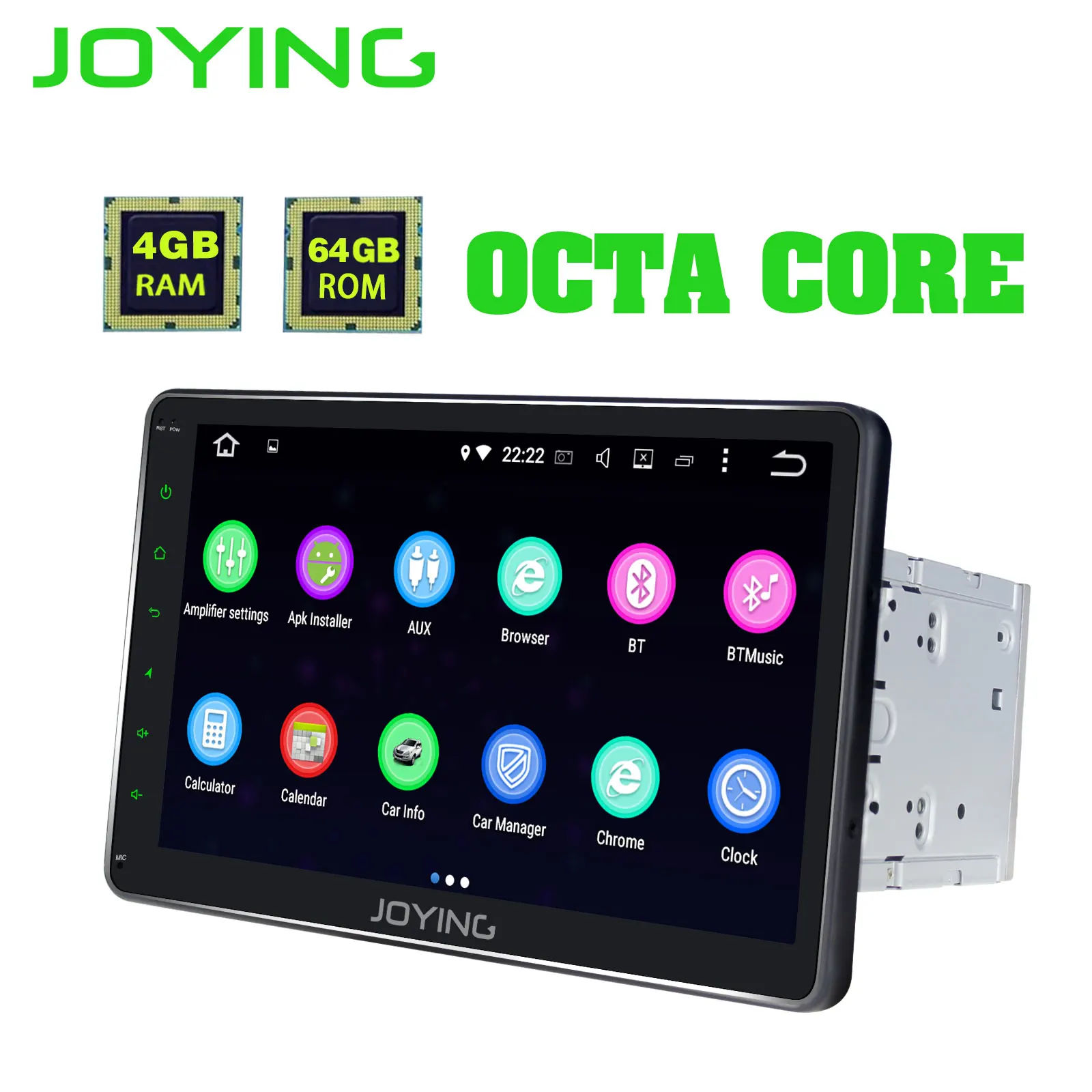 Top Android 8.1 2 din car radio Octa Core 4GB+64GB 10.1"IPS 1280*720 HD support 4G /wireless Carplay /DSP/SWC radio cassette player 3