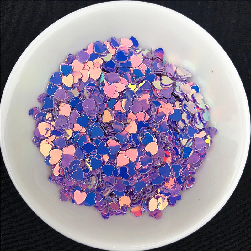 

Purple Color 1200Pcs/Pack 4mm Heart Nail Sequin pvc loose sequins Glitter Paillettes Wedding Craft Kids Slime DIY Accessories