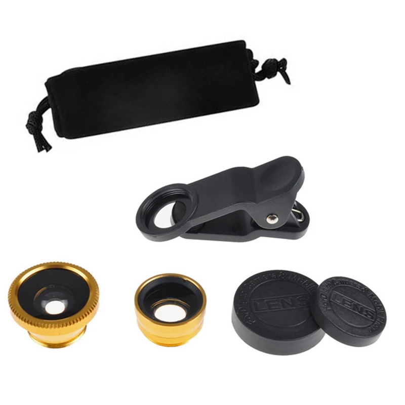 Universal 3 in1 Glass Fisheye Fish Eye Lens Wide Angle Macro Mobile Phone Clip On Camera Lens Kit For iPhone ipad Smart Phone Universal 3 in1 Glass Fisheye Fish Eye Lens Wide Angle Macro Mobile Phone Clip On Camera Lens Kit For iPhone ipad Smart Phone