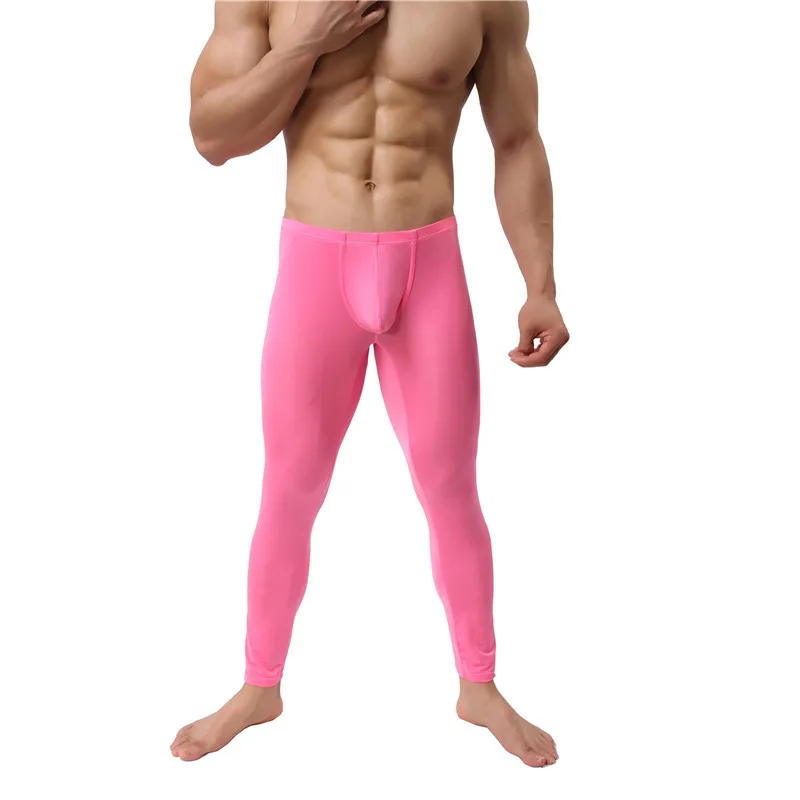 Sexy Long John Men's Ice Silk Thermal Underwear Pants Ultra-Thin Warm Long John Elastic Tights Leggings Sleepwear Pajamas Sexy Long John Men's Ice Silk Thermal Underwear Pants Ultra-Thin Warm Long John Elastic Tights Leggings Sleepwear Pajamas