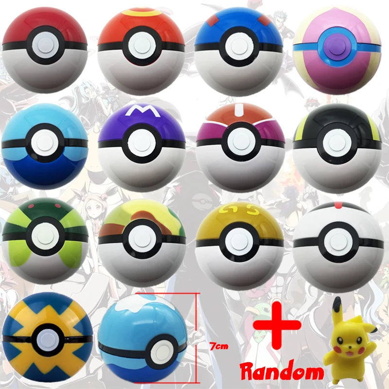 

Original 7cm Poke BaLL Toy Figures Anime Poke Action Poke Ball 4style 1set Different Spirit For Children Birthday Little Gift