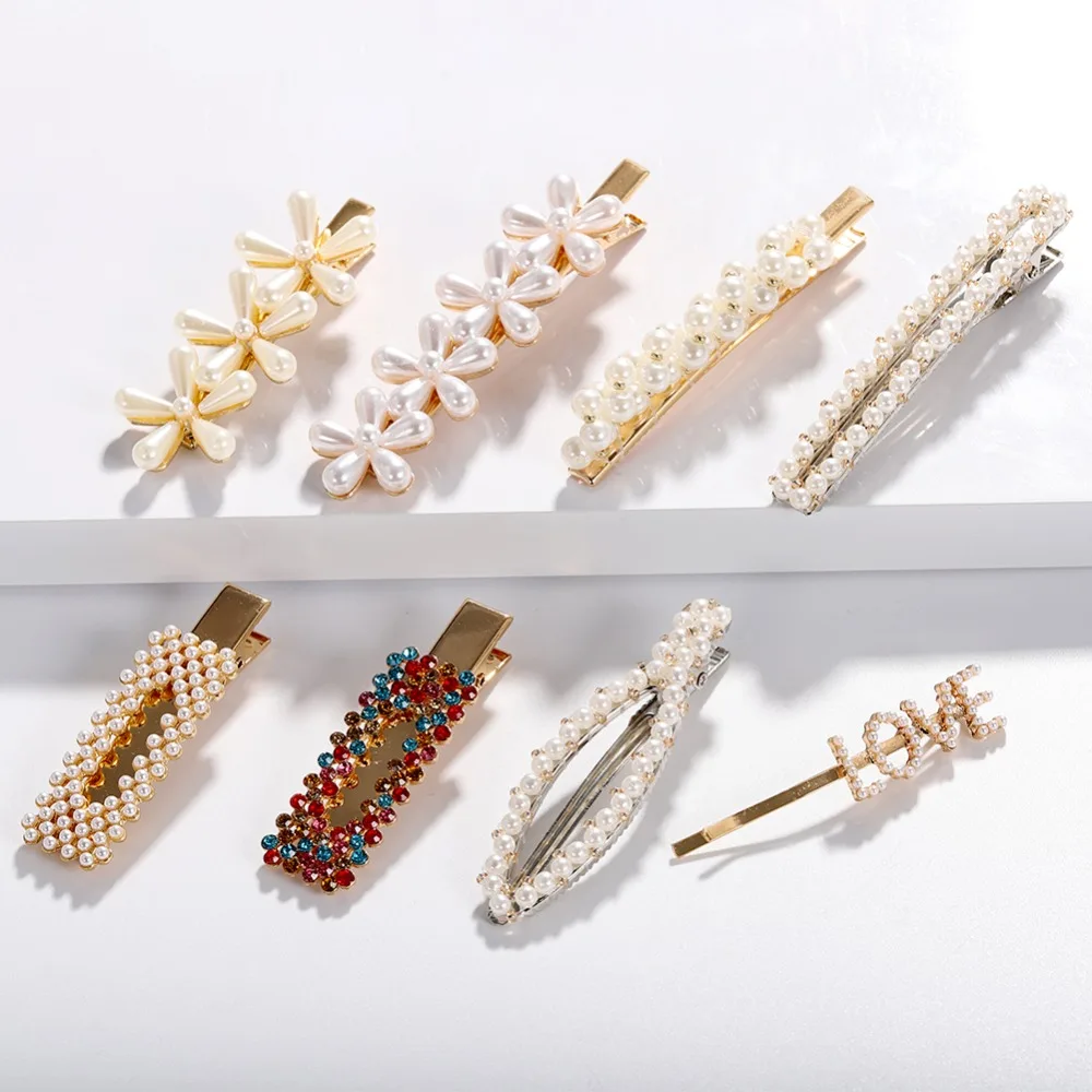 

Miwens 2019 Most Popular Jewelry All Pearl Crystal Hair Clips For Girls Beauty Hairwear Cute Barrettes Accessories Hot Sale A869