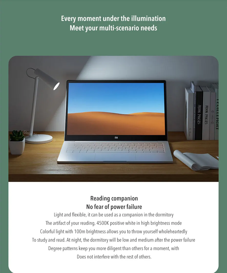Xiaomi Mijia, USB перезаряжаемая лампа, 2000 мА/ч, батарея, портативная настольная лампа, выносливость, Ночной светильник, светильник для чтения, регулируемое затемнение 33