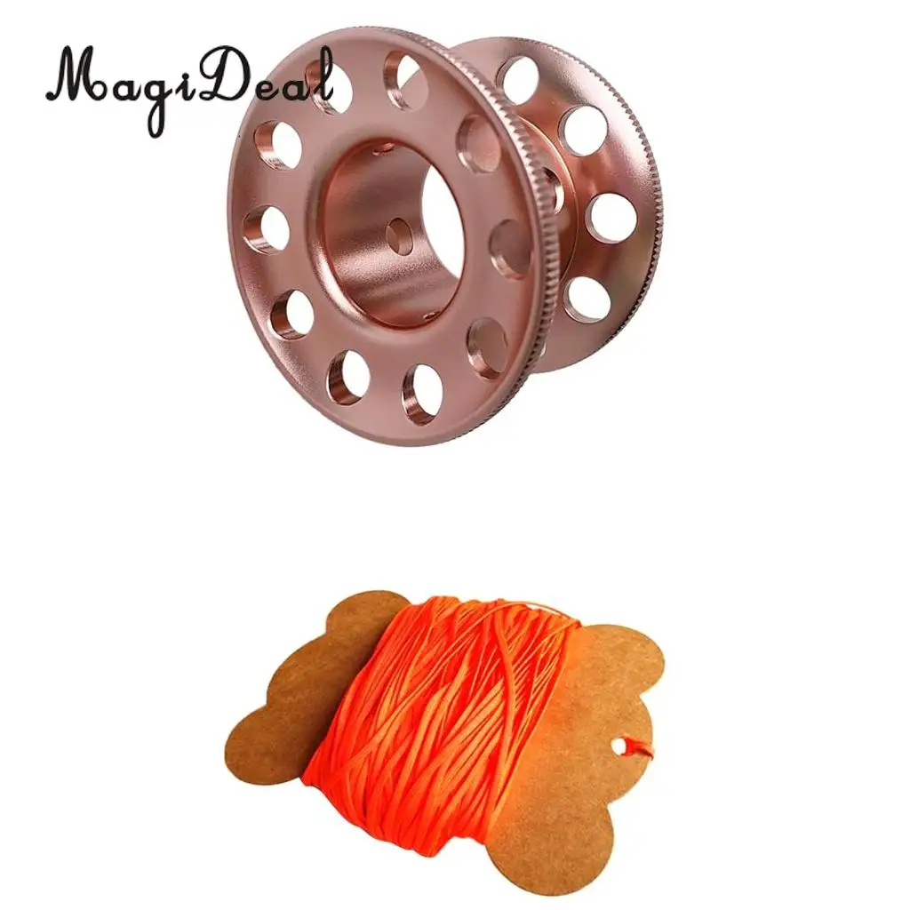 Scuba Diving Finger Spool Reel + 2mm 50m/164ft High Visibility Strong Strength Flat Dive Guide Line Snorkeling Diver Accessories