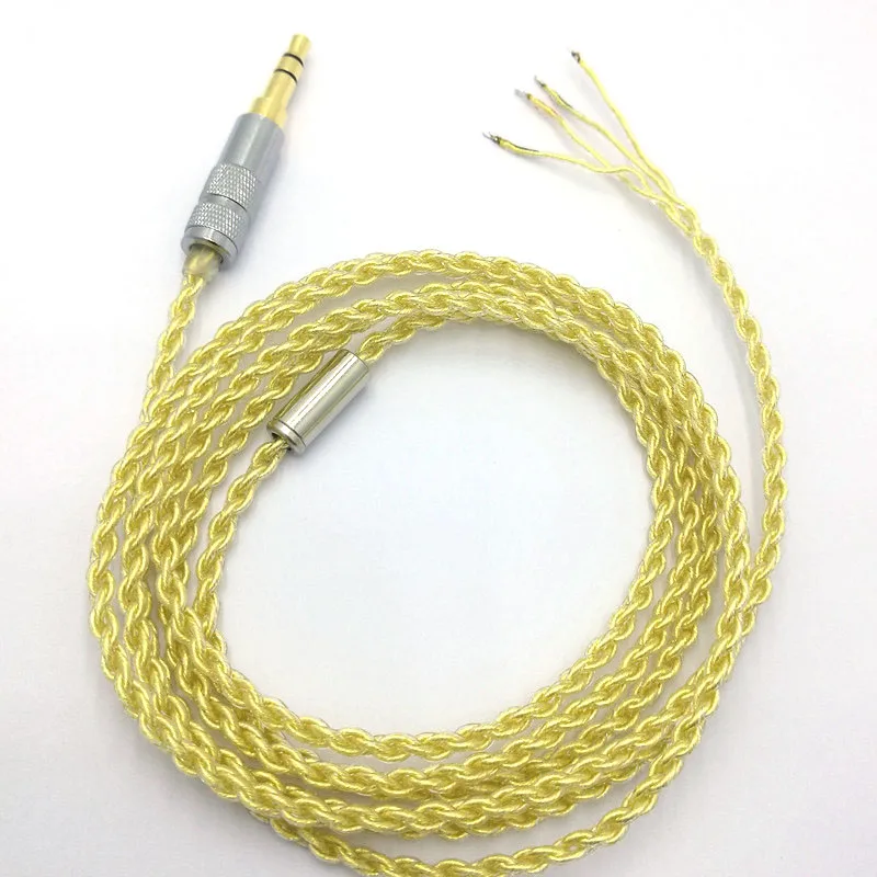 RY-c15 1,2 м DIY Замена кабеля 3,5 мм с серебряным покрытием Модернизированный проволока 4 многожильный провод кабель для ремонта Сделай Сам HIFI кабель для наушников