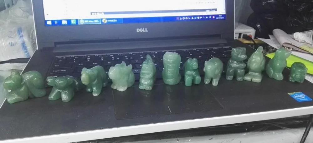 12PCS Chinese Hand-carved natural Dongling jade 12 zodiac ornaments | Дом и сад