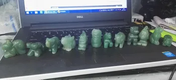 

Chinese Hand-carved natural Dongling jade 12 zodiac ornaments