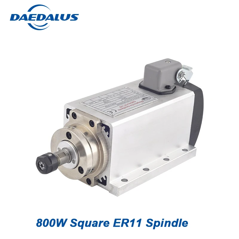 

Air Cooled Motor 0.8KW Square 110V 220V Spindle ER11 Motor 4 Bearings CNC Spindle Router Tools Milling Machine Bit