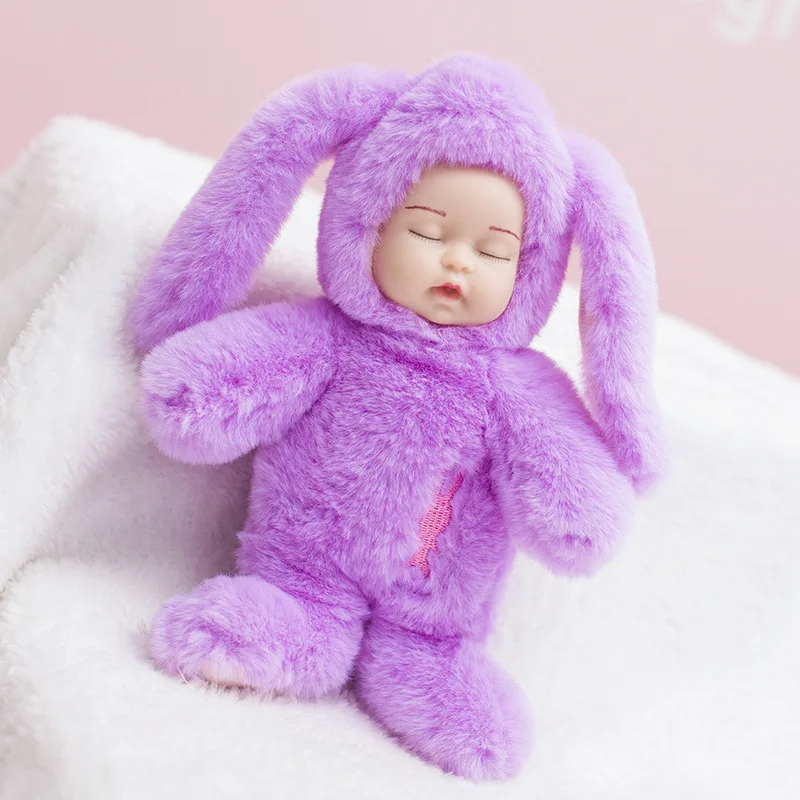 Мультфильм Спящий ребенок плюшевые куклы спящие куклы игрушки девушки мешок украшения кулон брелок подарки для детей подарок - Цвет: purple