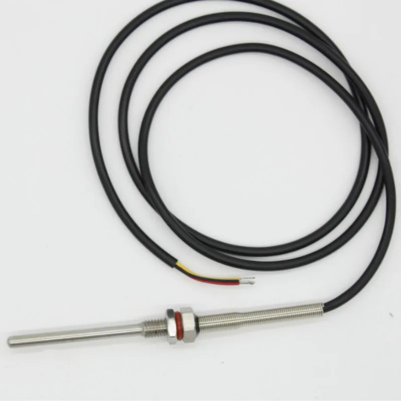 PT1000 Housing Platinum Resistance Temperature Sensor M10X1.5 Thread Probe OD=6mm 1m PVC 3 core