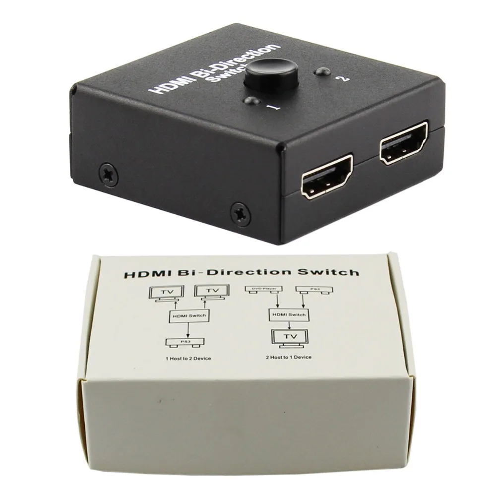 Bi-Directional 2x1 HDMI Switcher 1 x 2 HDMI Splitter Smart AB Switch Support 1080P 3D 4K*2K HDMI Switcher For XBox PS3 PS4 HDTV