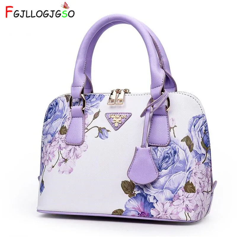 

FGJLLOGJGSO Female Printed tote Luxury Leather Soft Shell 2019 New Women Handbag Famous Brands Designer Shoulder Messenger Bag