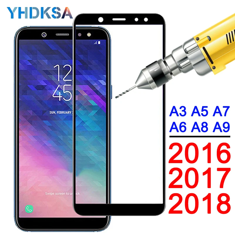 9D Защитное стекло для Samsung Galaxy A3 A5 A7 A6 A8 Plus A9 закаленное защитное стекло для экрана