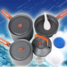 Hot Sale Fire Maple Feast 4 Camping Pot Picnic Cooking Cookware Set Aluminum Alloy Kitchen Pots 4-5 Person 1014g w/ Bag
