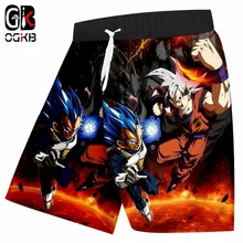 OGKB шорты с героями мультфильмов новые модные мужские Вегета и Сон Гоку печатные 3d пляжные шорты мужские спортзалы фитнесс повседневные брюки плюс 5XL