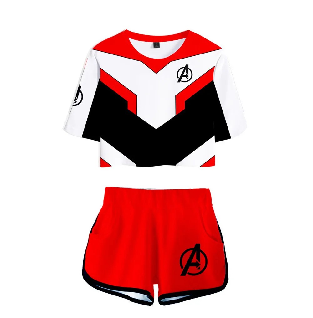 Avengers Endgame Quantum Realm Short Sleeve T-Shirt / Shorts Set Sports Suit Unisex Cosplay Costumes 2019 new superhero Iron Man