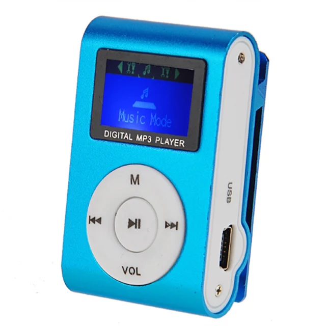 Mini Clip Mp3 Player Music Speaker Portable LCD Screen Metal TF/SD Slot