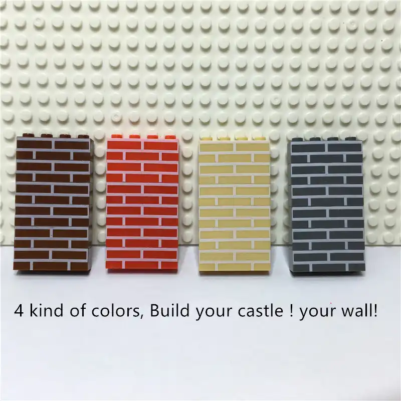100 Unidades Bolsa Diy De Castillo De La Ciudad 1x4 Ladrillos De